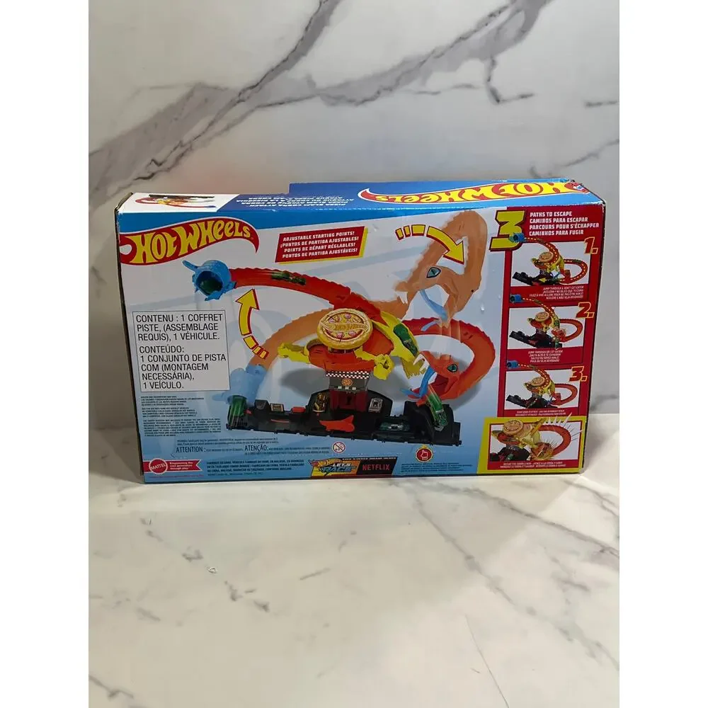 Hot Wheels City Track Set Pizza Slam Cobra Attack Playset New